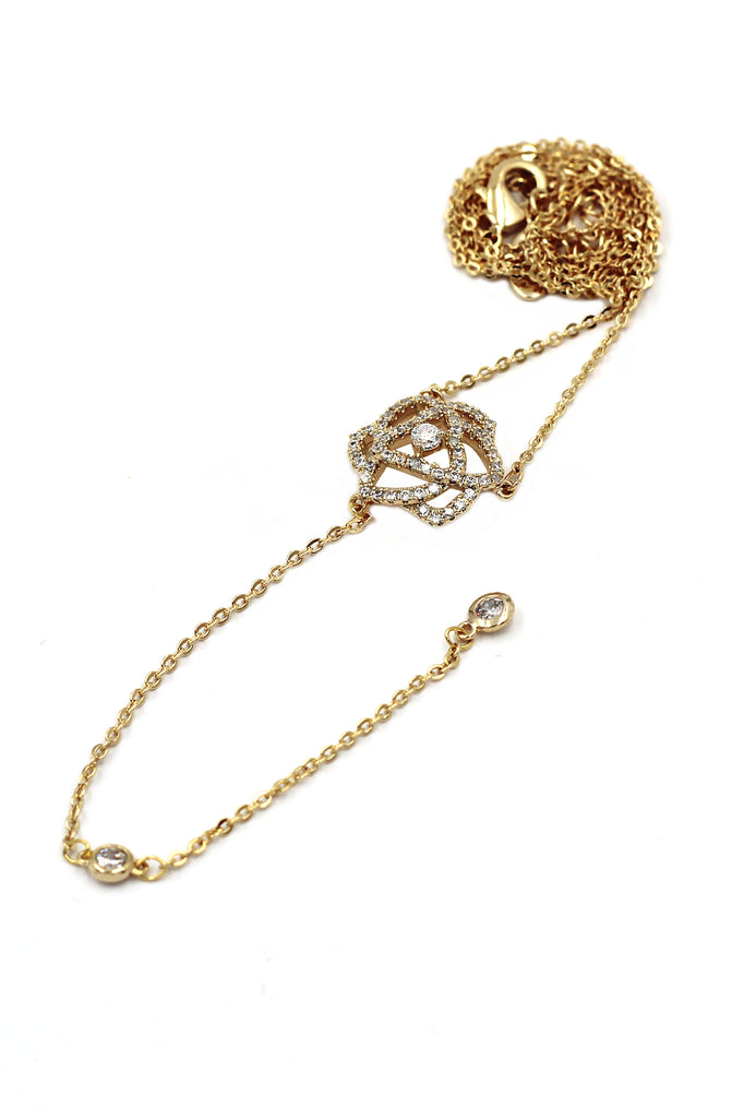 elegant golden rose necklace