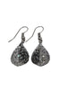 hollow crystal leaf earring necklace set
