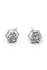 hollow small pendant crystal chain earring set