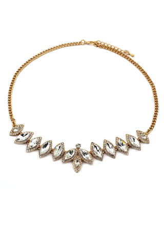 fashion crystal three levels gold necklace