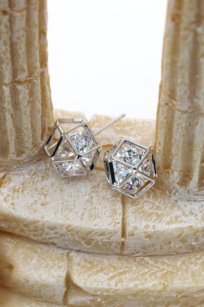 Small globular crystal earrings