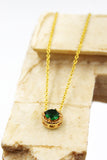 fashion gold four-claw crystal earrings necklace set