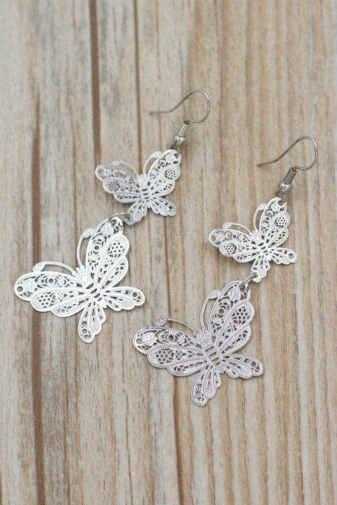 Fashion double butterfly earrings