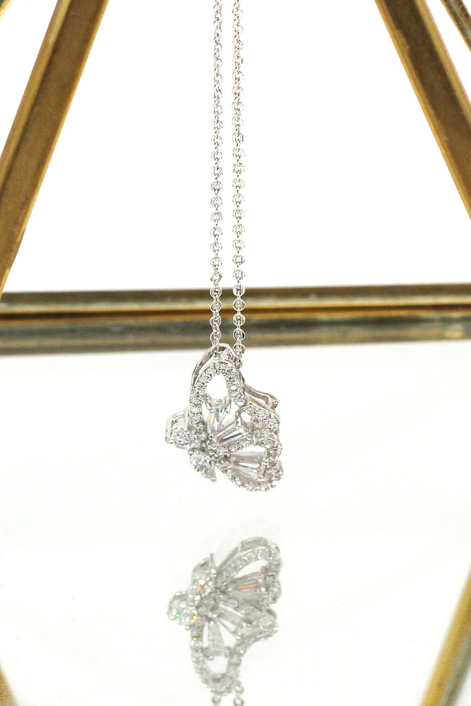 delicate butterfly crystal necklace