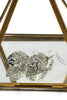 hollow crystal leaf earring necklace set
