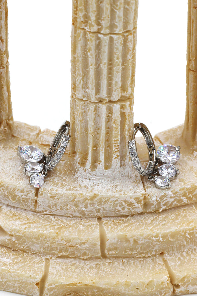 fashion luxury circle wheel crystal necklace earrings set