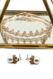 mini crown crystal earring bracelet set