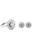 simple shiny crystal earring ring set