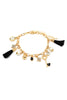 fashion heart-shaped key and tassel golden bracelet