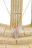 delicate leaves crystal necklace