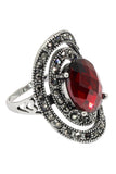 fashion revolve color crystal silver ring