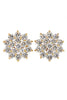 noble golden crystal flower earrings