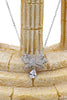 noble bowknot crystal pendant necklace earrings set
