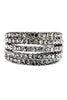 fashion micro-set crystal wide silver ring