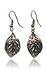 hollow crystal leaf earring necklace set