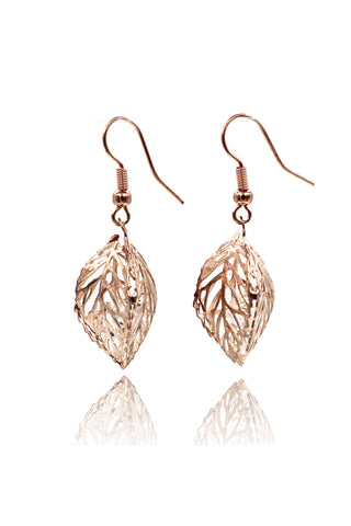 elegant openwork leaf earrings
