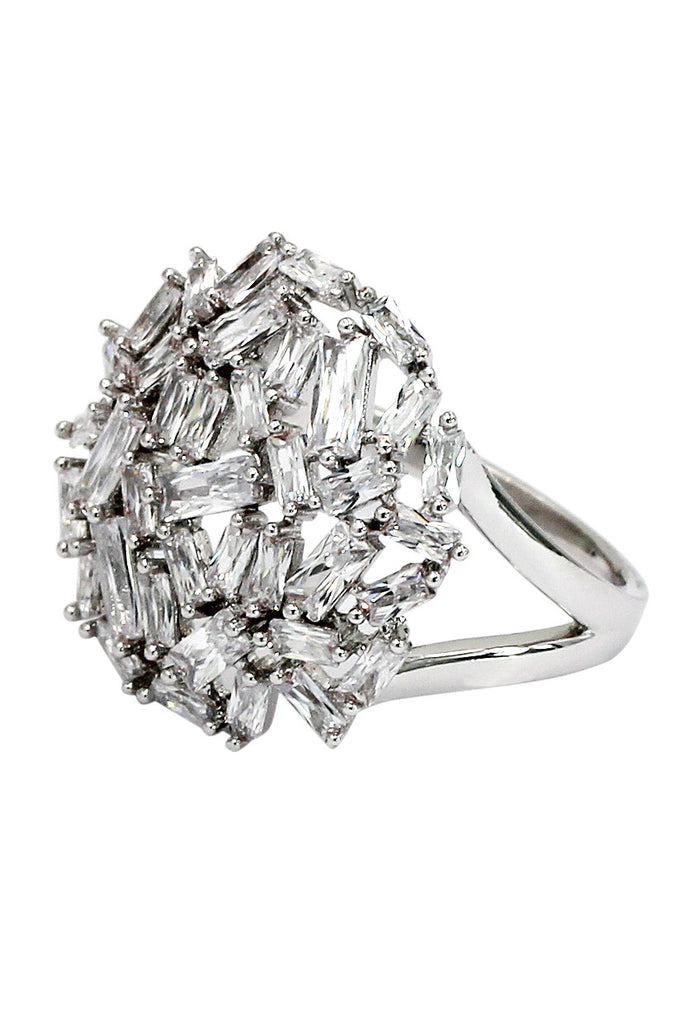 fashion small square crystal ring