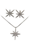 fashion polaris small crystal necklace earrings set