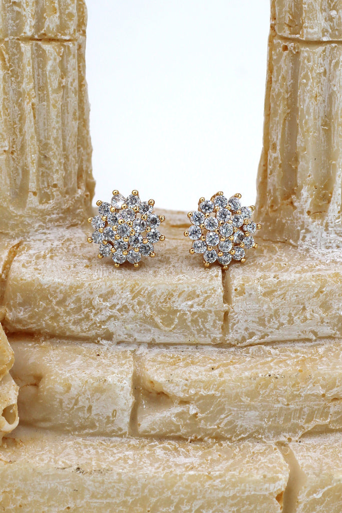 noble small crystal flower earrings