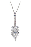 fashion crystal tassel silver necklace