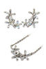 simple flowers crystal necklace earrings set