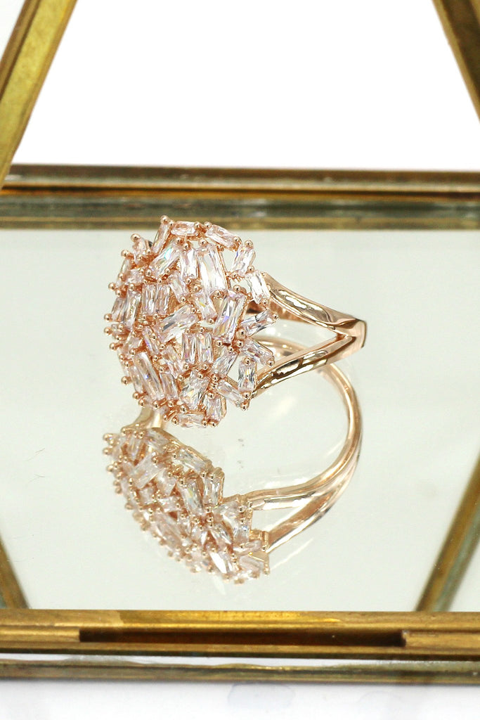fashion elegant crystal necklace ring set