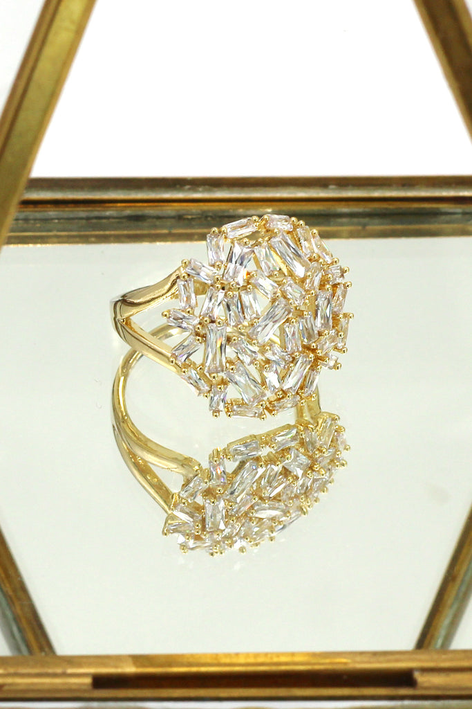 fashion small square crystal ring