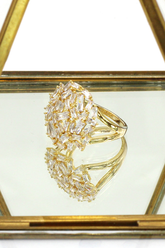 fashion small square crystal ring