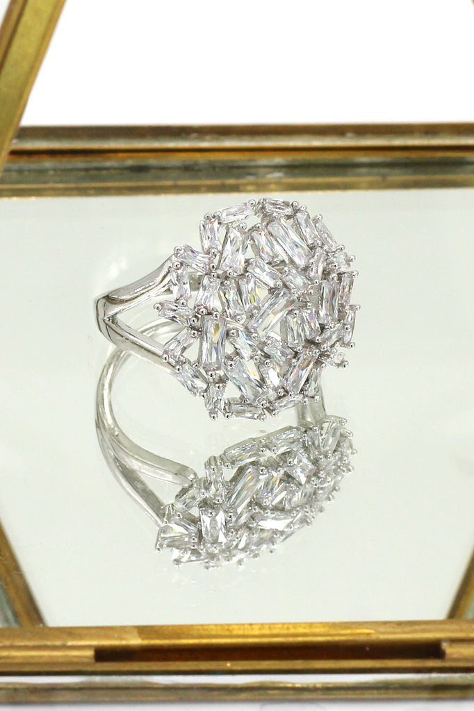 fashion small square crystal ring