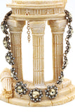 elegant colorful crystal flower necklace earring sets