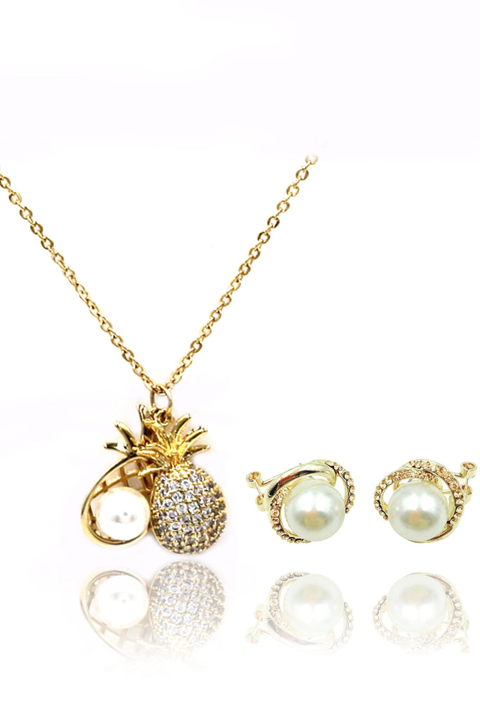 Fashion pineapple earrings necklace set