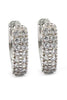 mini crystal silver circle earrings