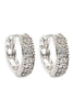mini crystal silver circle earrings