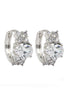 noble oval crystal silver earrings