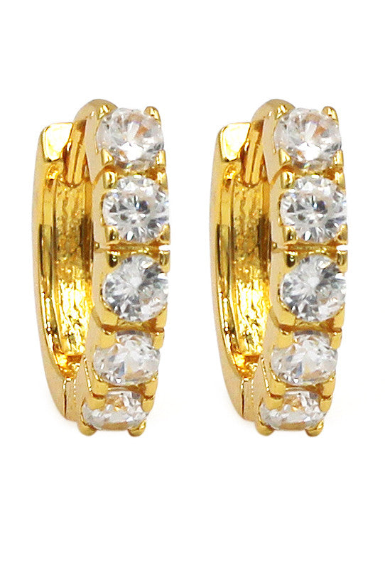 mini crystal golden earrings
