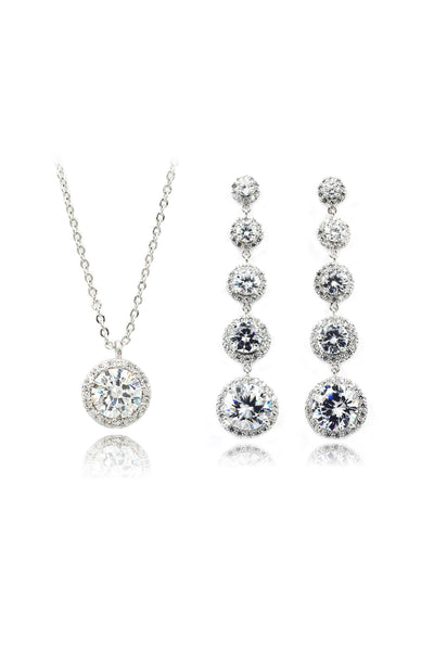 noble crystal earrings necklace set