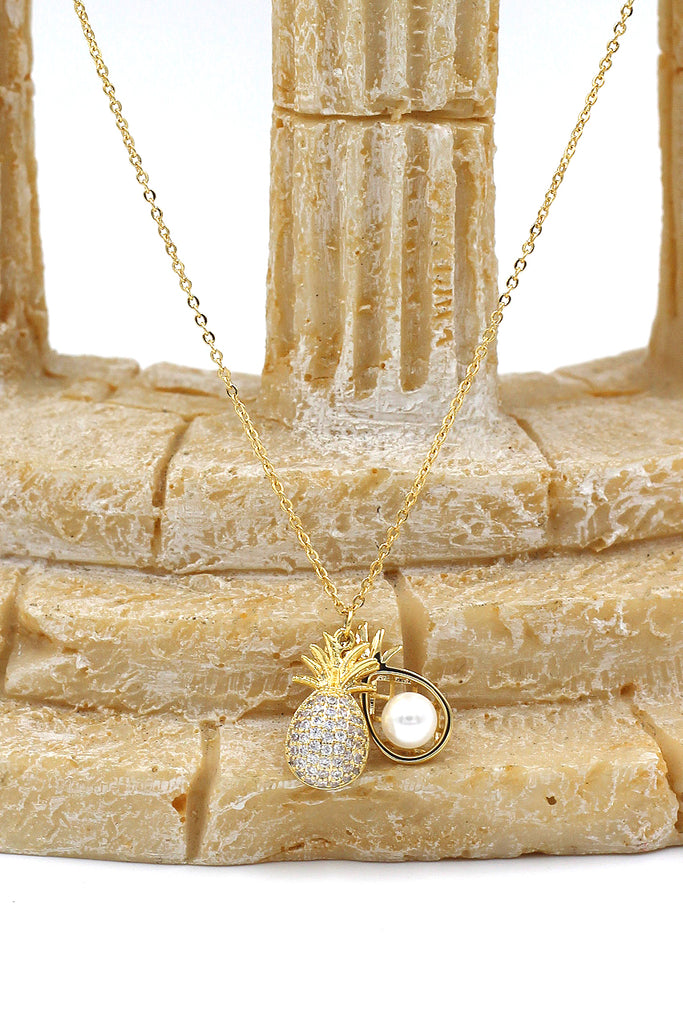 Fashion pineapple butterfly pearl earrings set