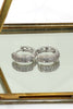 mini crystal silver circle earrings