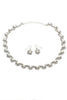 classic crystal and pearl necklace earrings set
