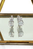 noble oval crystal silver earrings