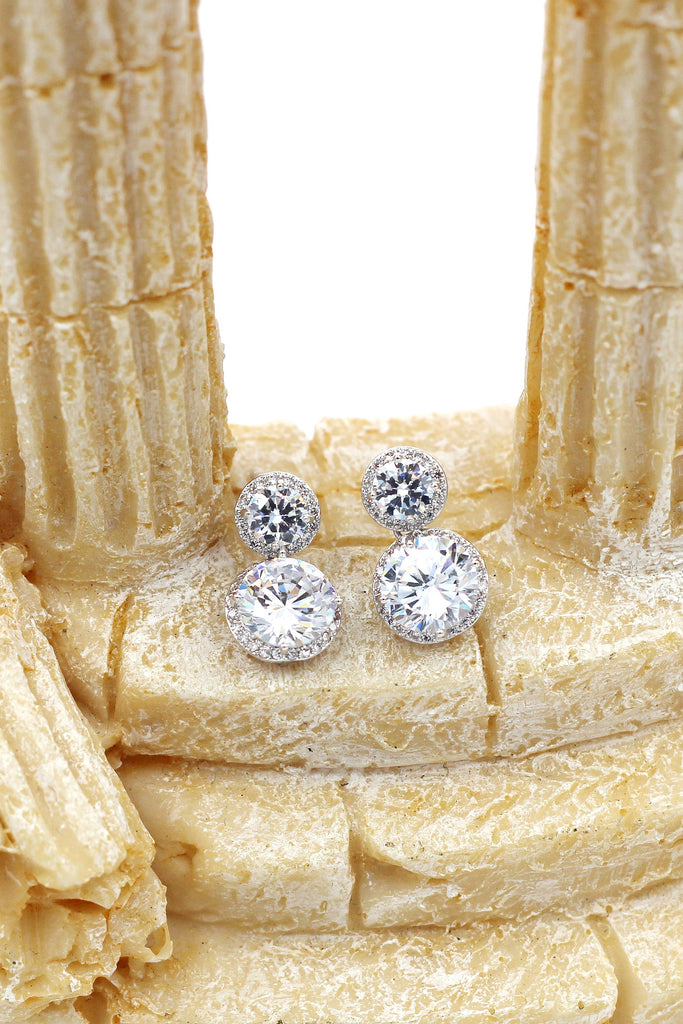 fashion silver shiny crystal bracelet earring set
