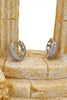 mini crystal silver circle earrings