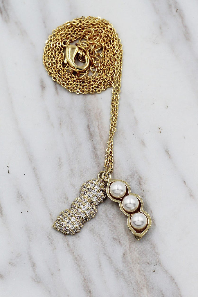 Fashion peanut round pearl necklace set