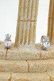 noble oval crystal silver earrings