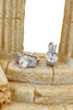 noble oval crystal silver earrings