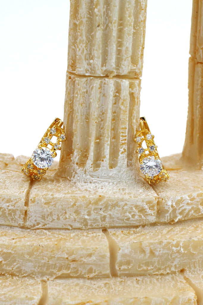 noble crystal gold earrings
