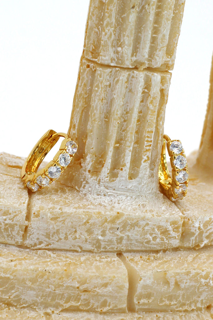 mini crystal golden earrings