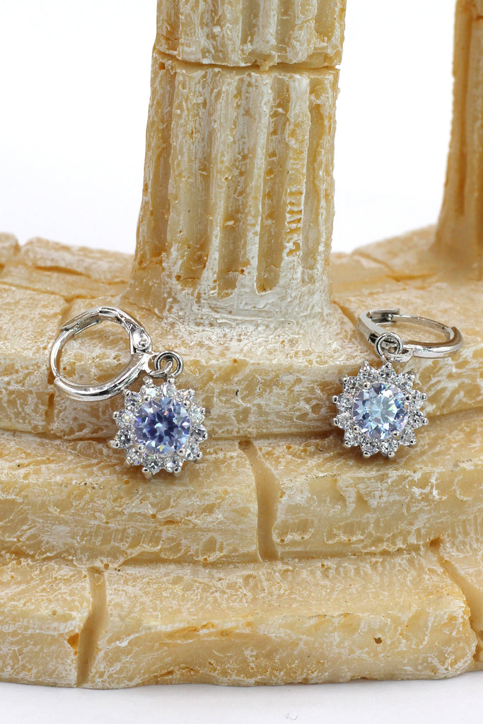 lovely pendant color crystal sun silver earrings