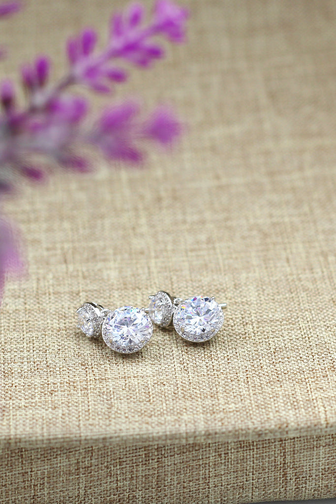 fashion silver shiny crystal bracelet earring set