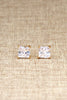 golden square crystal earrings